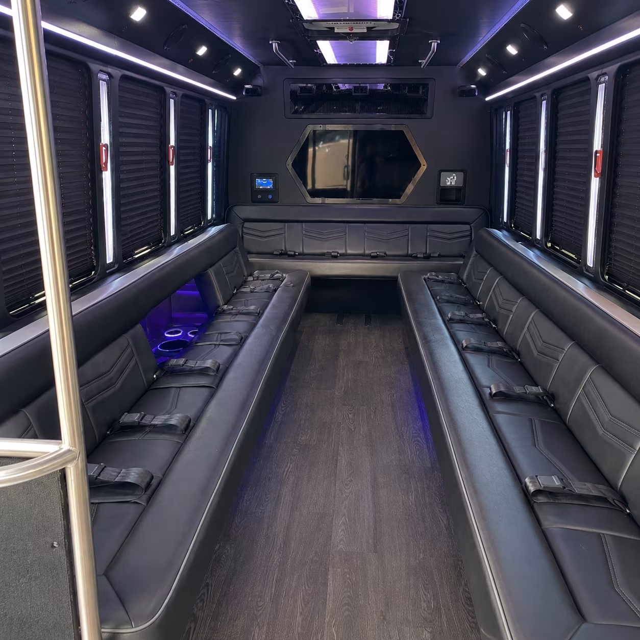 minnetonka 18 passenger party bus interior