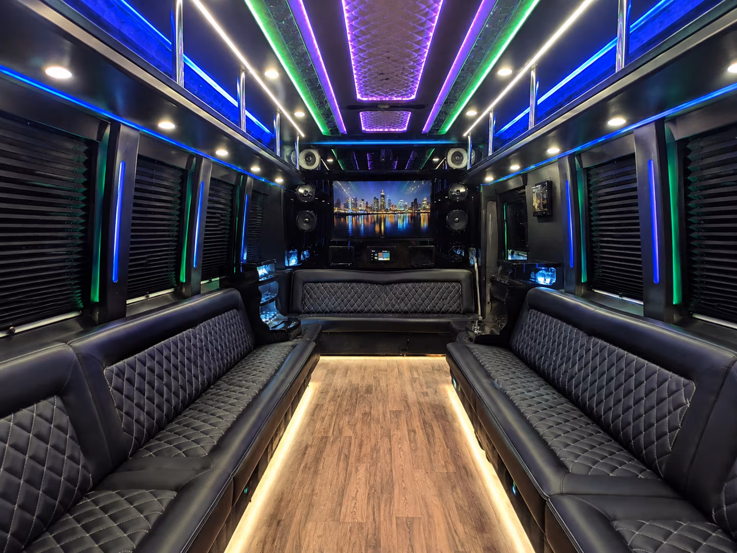 minnetonka 25 passenger party bus interior