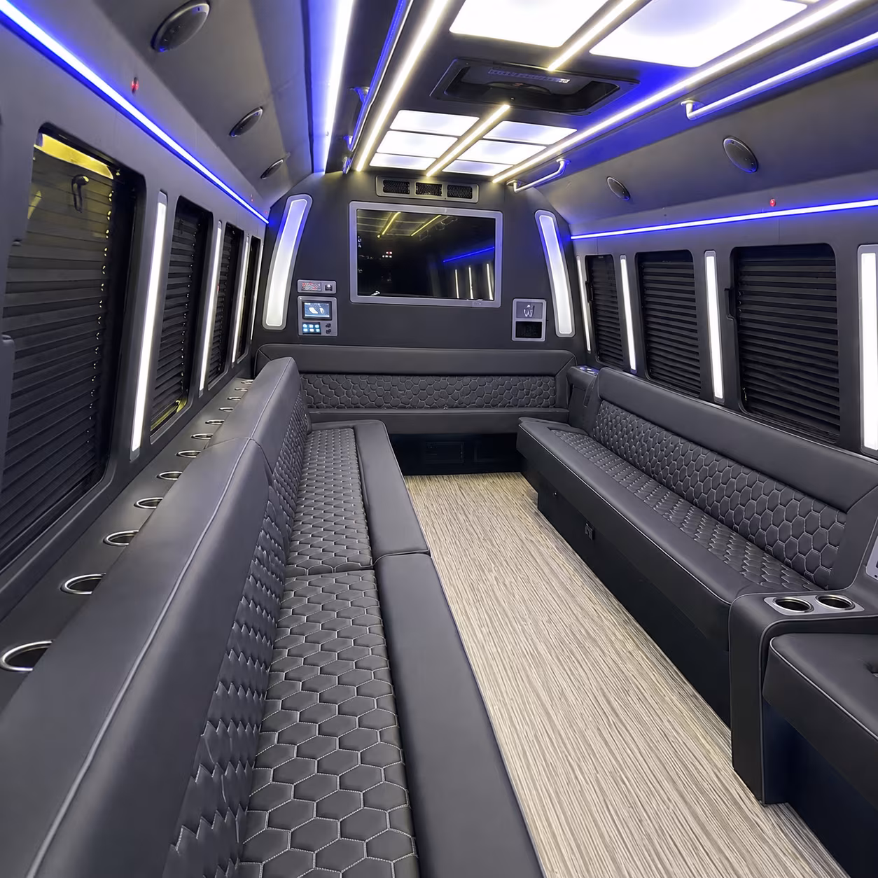 minnetonka 40 passenger party bus inside