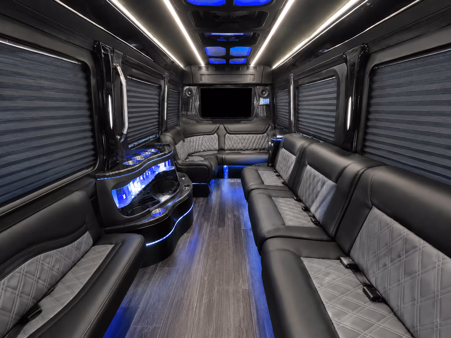 minnetonka 50 passenger party bus inside