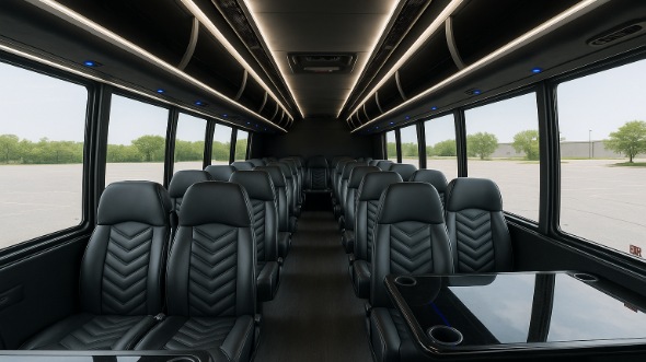 Interior of Charter Bus Company Rochester's 20 Passenger Mini bus in Rochester