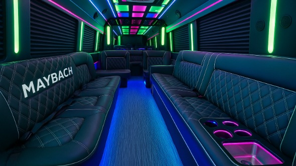 Interior of Charter Bus Company Saint Paul's Party Bus in Saint Paul
